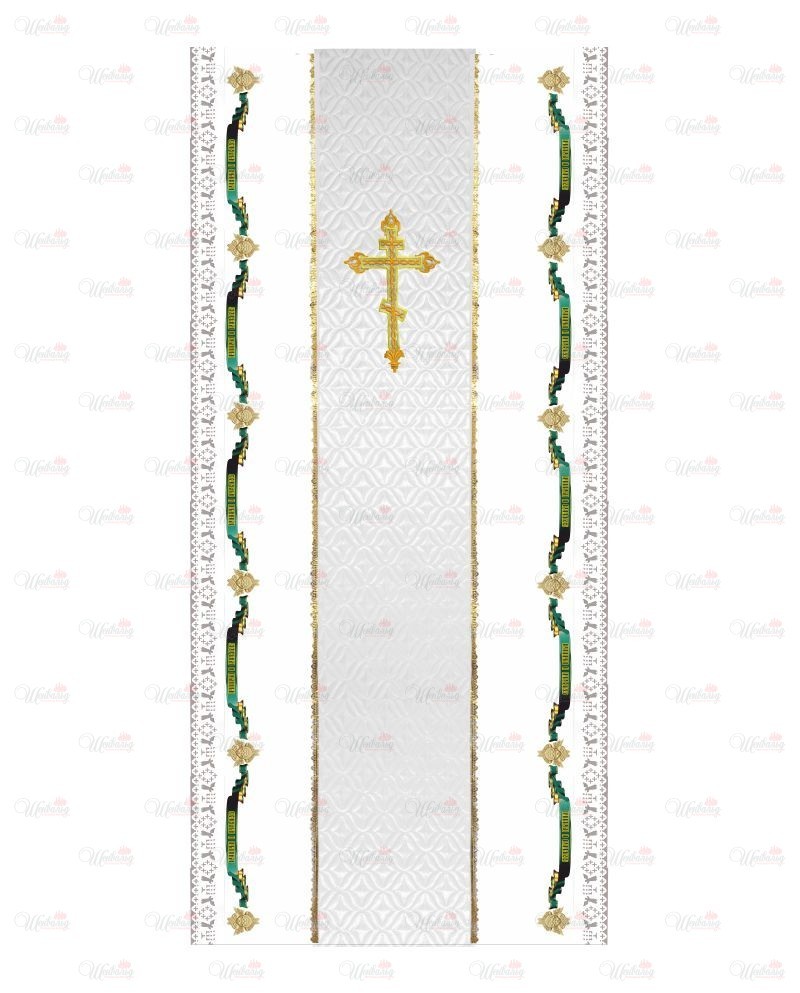 Покрывало ритуальное комби-2 модель 1 "Вышитый крест"