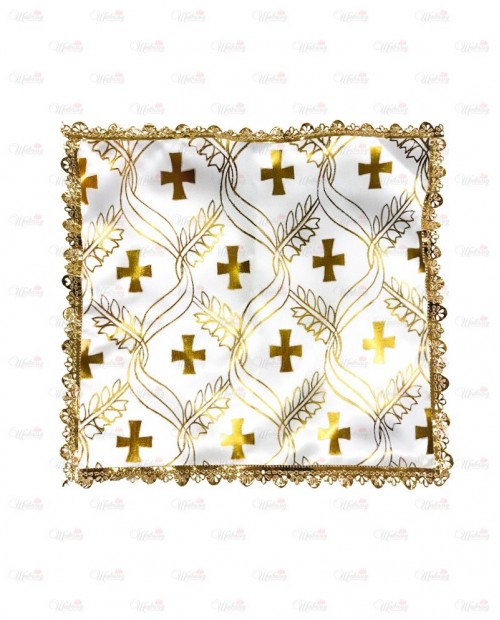 Платочек ритуальный в руку "Зоотые крестики"