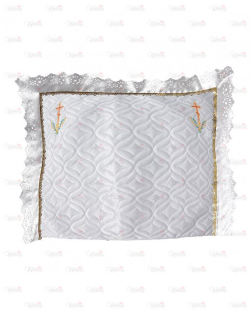 Подушка комбинированная с вышивкой "Православный крест"