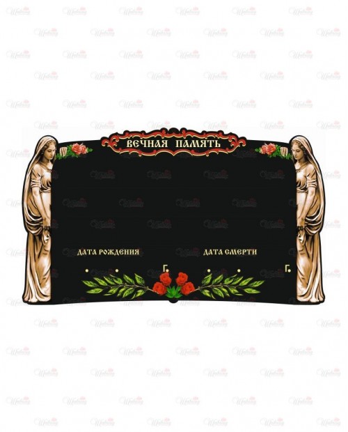 Табличка фигурная акриловая с фотопечатью модель "Девы-эконом" зеркальная черная