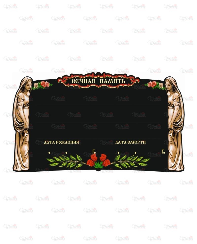 Табличка фигурная акриловая с фотопечатью модель "Девы-эконом" зеркальная черная