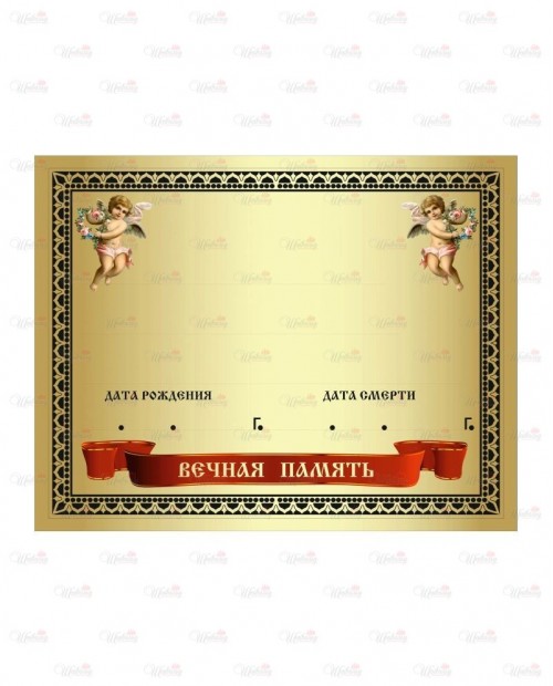 Табличка металлическая с фотопечатью модель "Ангел летящий" зеркальная