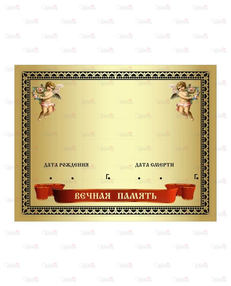 Табличка металлическая с фотопечатью модель "Ангел летящий" зеркальная